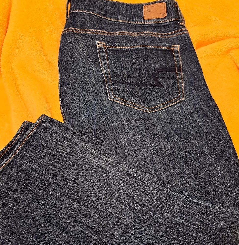 AMERICAN EAGLE OUTFITTERS WOMEN'S JEANS CROPPED,SLIGHT STRETCH